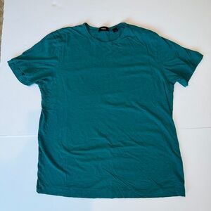 Theory T Shirt Mens Large Short Sleeve Crew Neck Pima Cotton Casual Teal